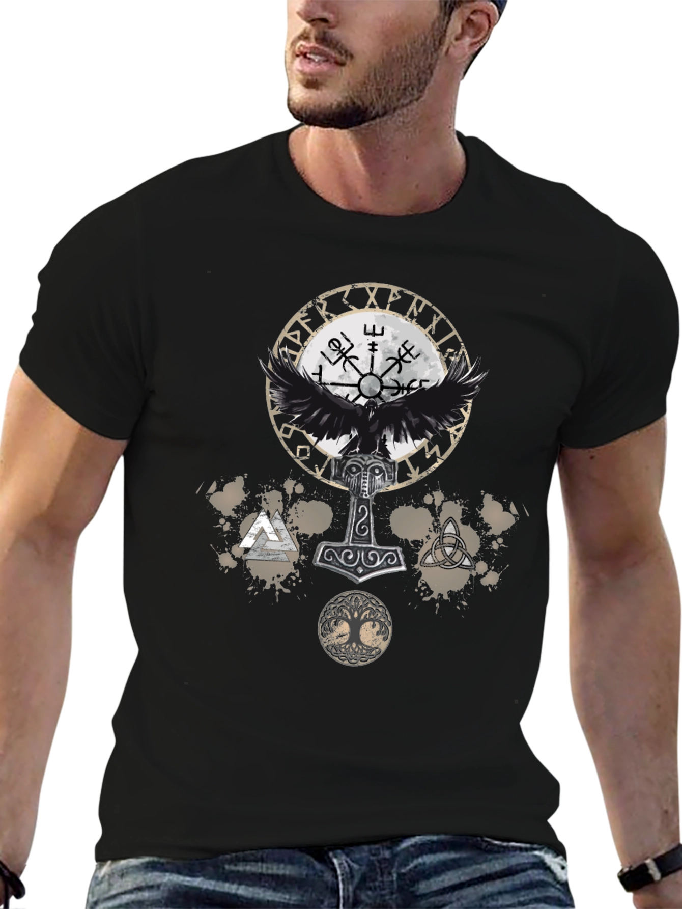 Viking Symbol Graphic Print Tee