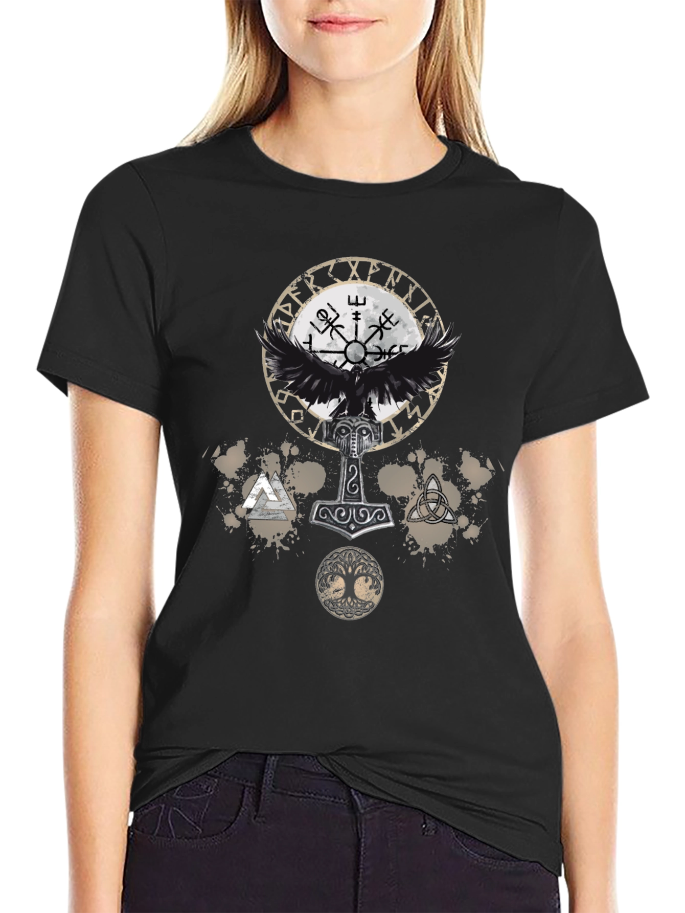 Viking Symbol Graphic Print Tee