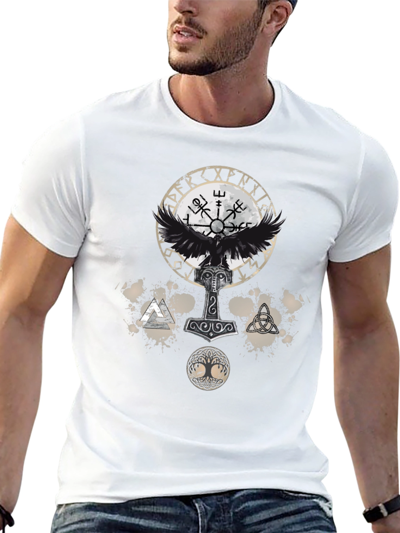 Viking Symbol Graphic Print Tee