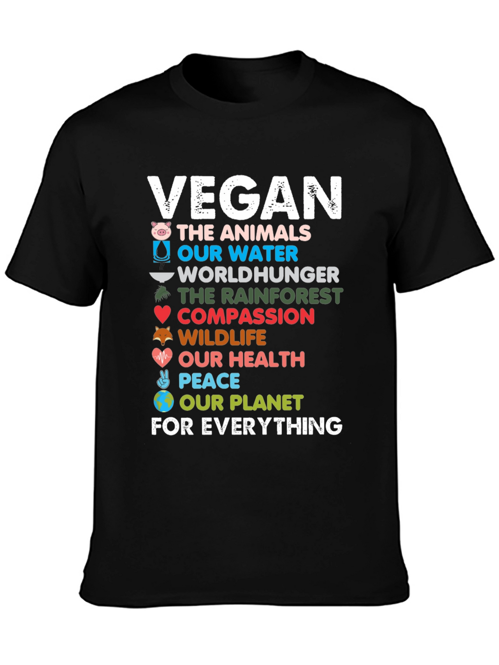 Vegan The Animals Black T-Shirt