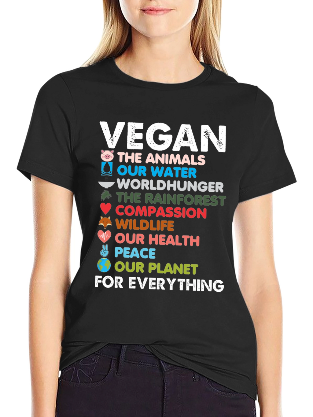 Vegan The Animals Black T-Shirt