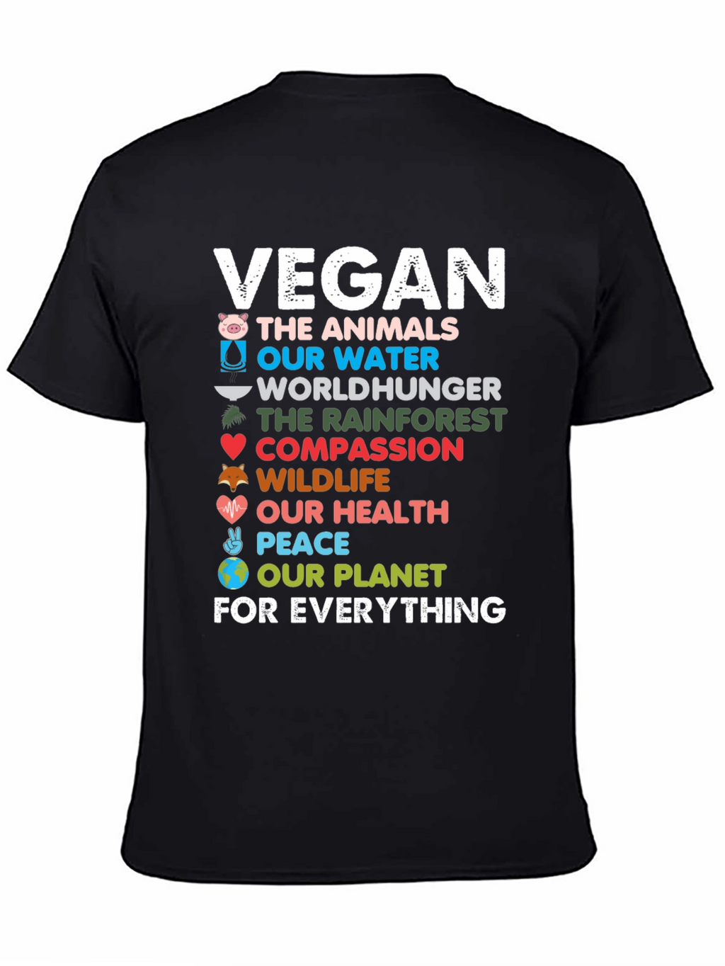 Vegan The Animals Black T-Shirt