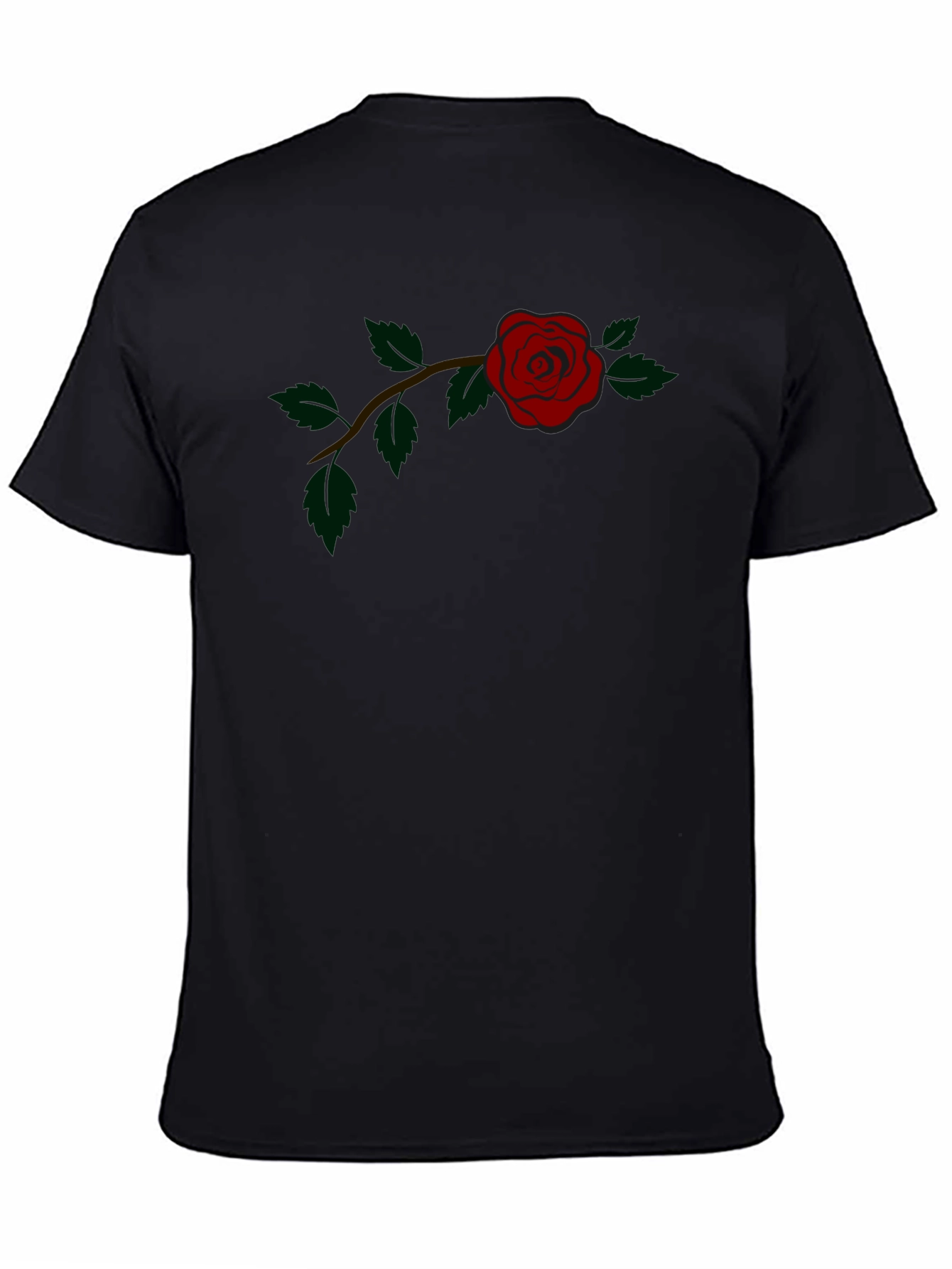 Rose Graphic Tee - Classic Black Cotton