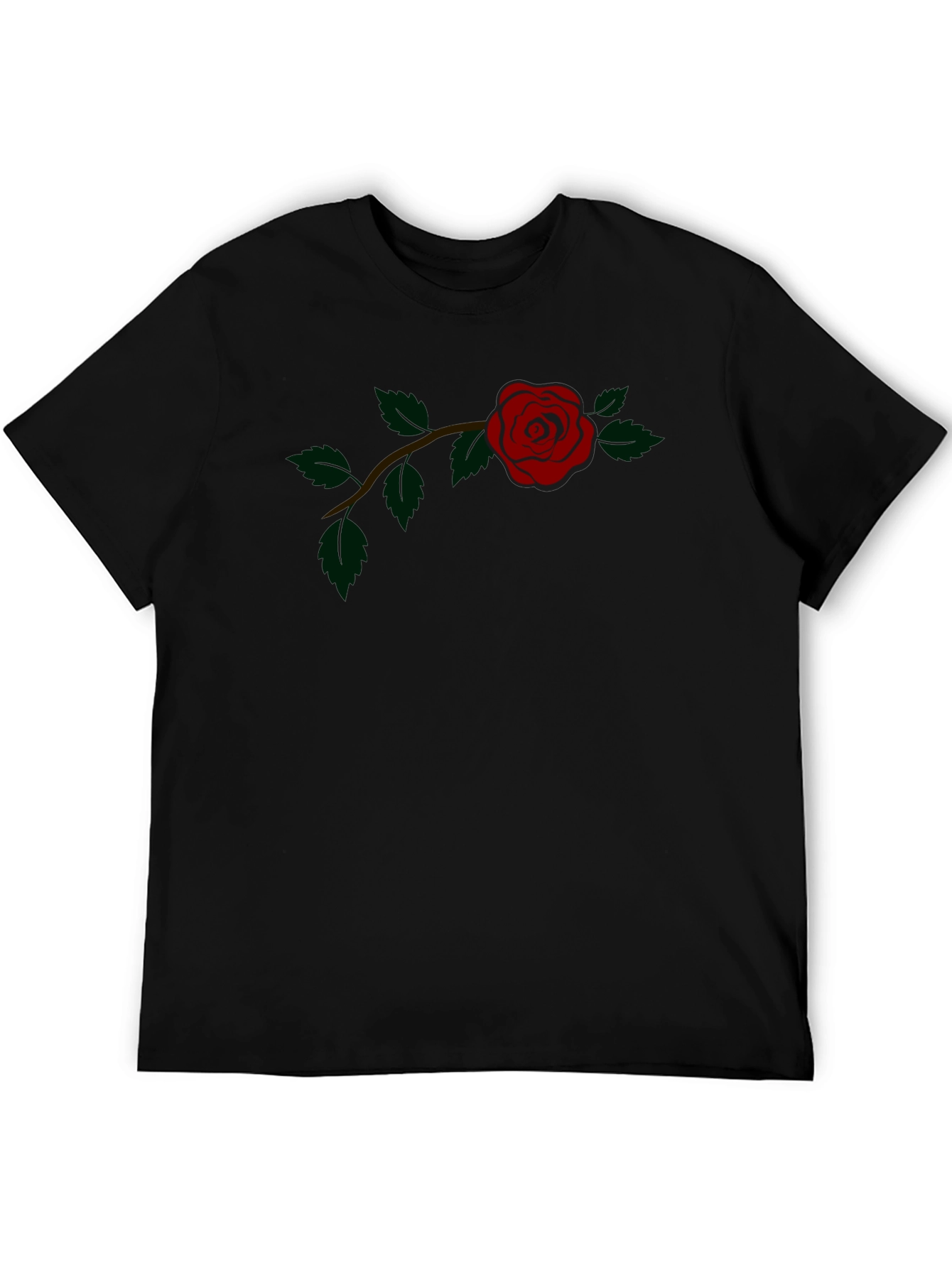 Rose Graphic Tee - Classic Black Cotton