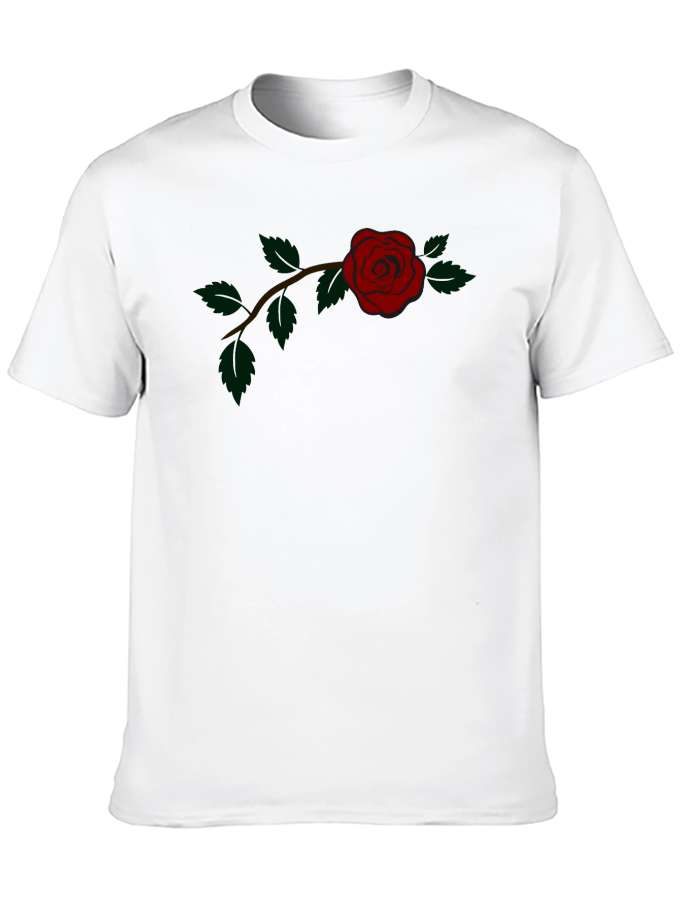 Rose Graphic Tee - Classic Black Cotton