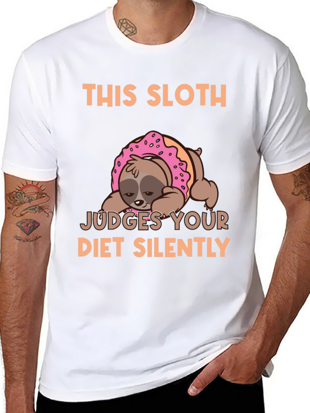 Sloth Donut T-Shirt - Judges Your Diet