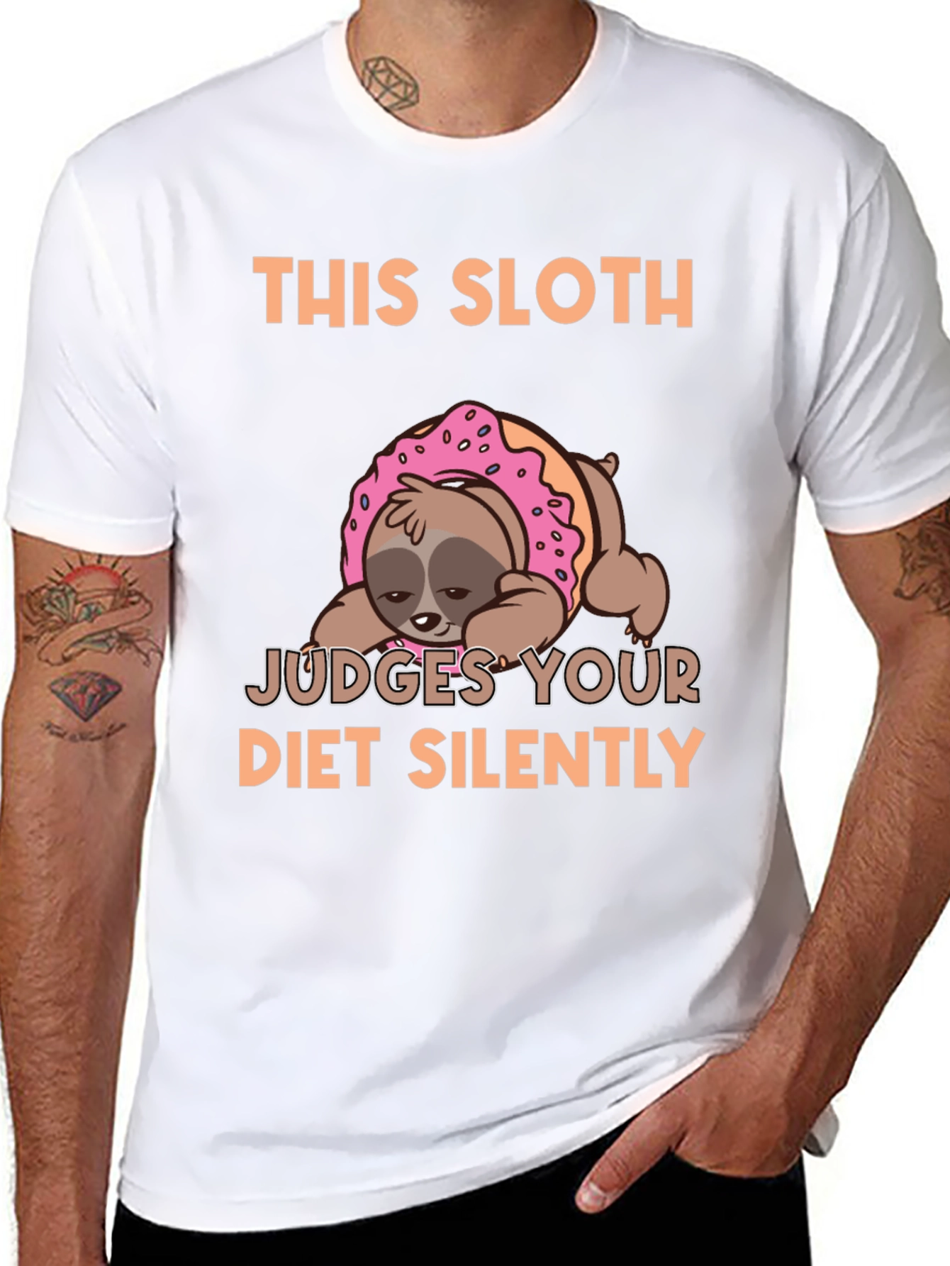 Sloth Donut T-Shirt - Judges Your Diet