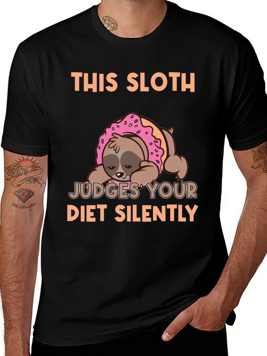 Sloth Donut T-Shirt - Judges Your Diet
