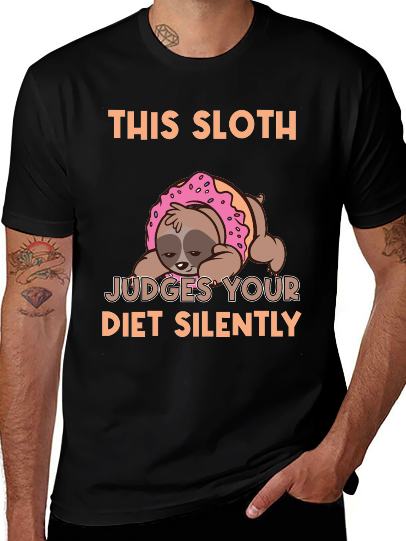 Sloth Donut T-Shirt - Judges Your Diet