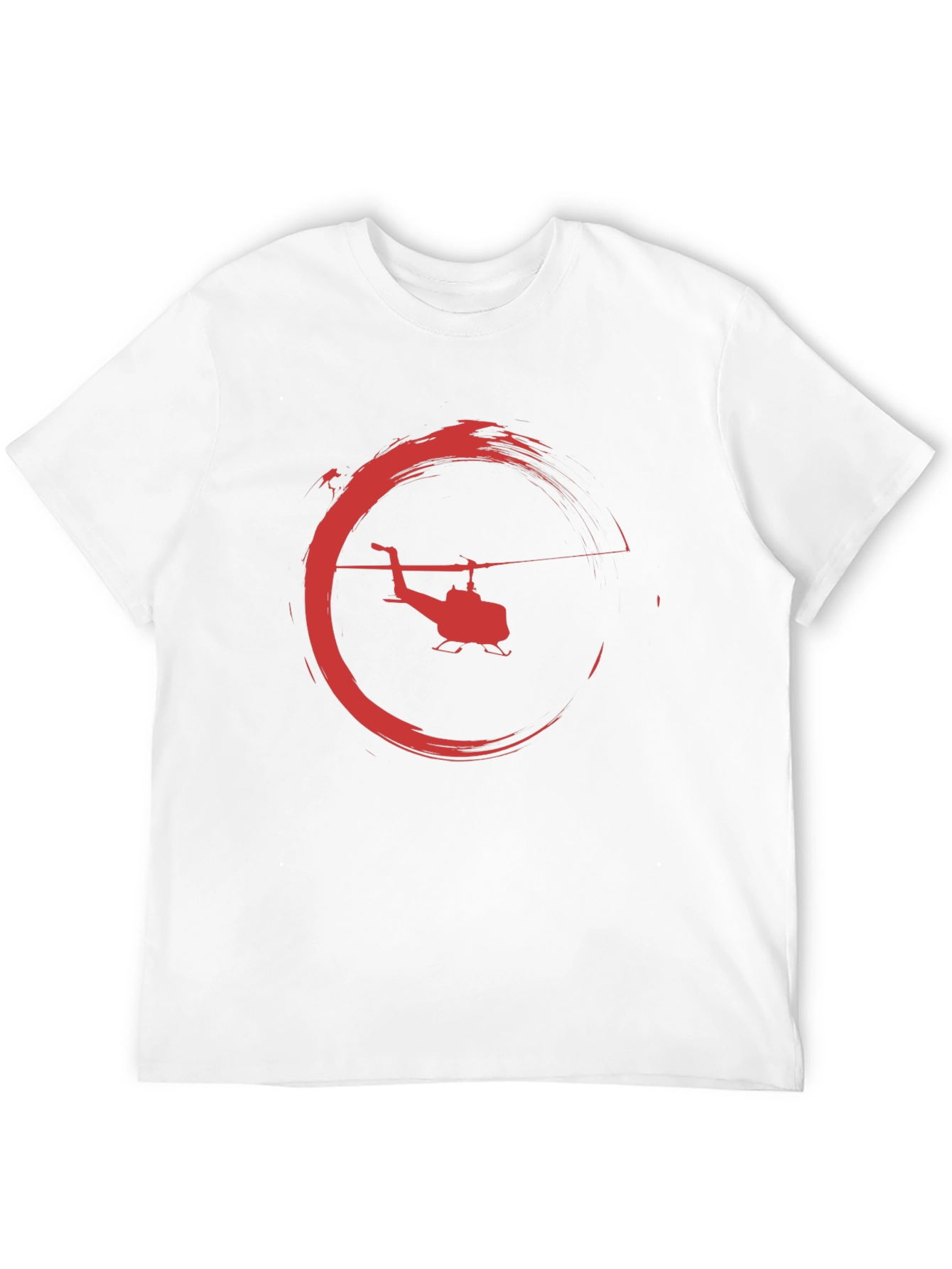 Helicopter Graphic Tee - Black Crew Neck T-Shirt