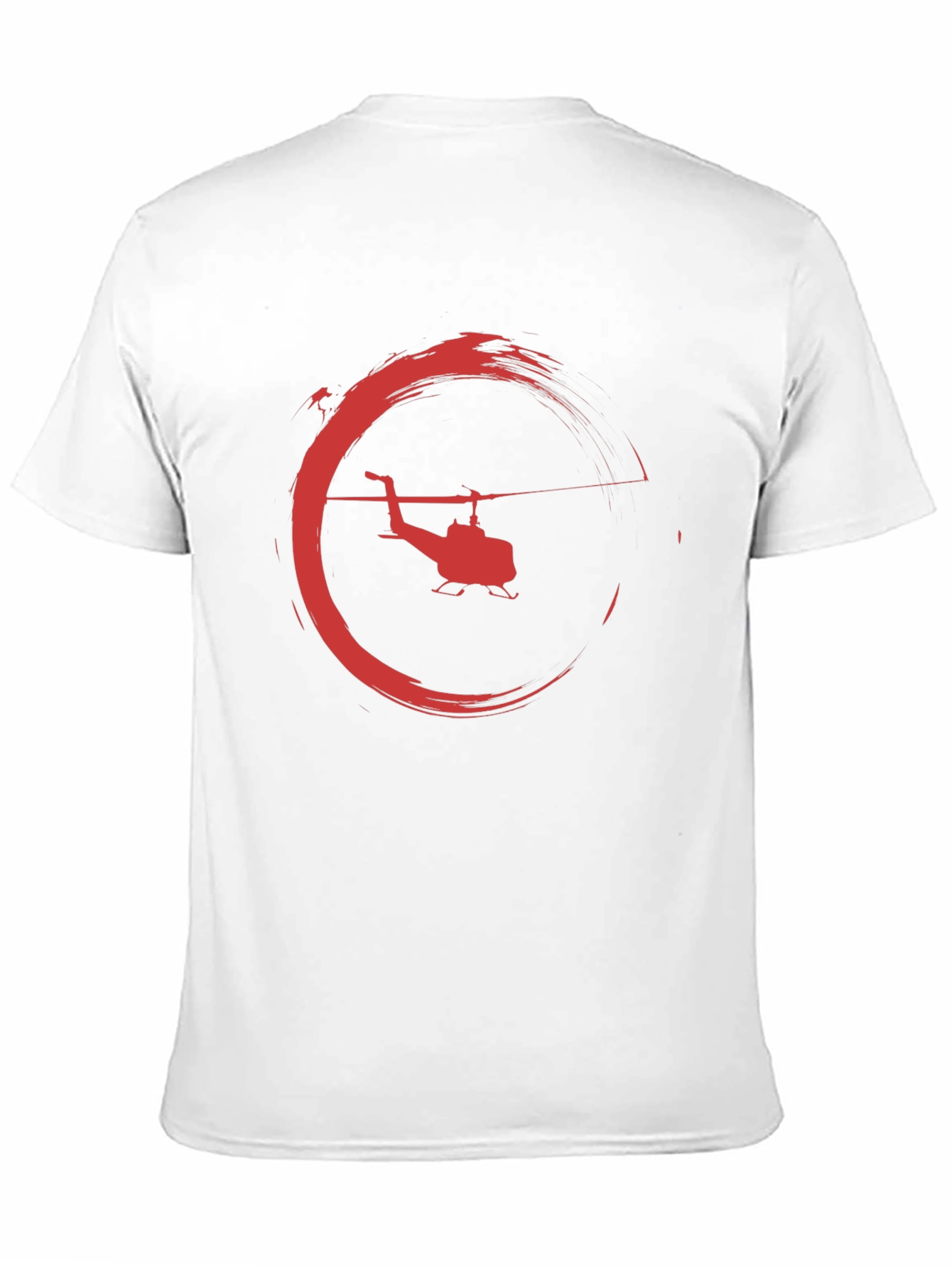 Helicopter Graphic Tee - Black Crew Neck T-Shirt