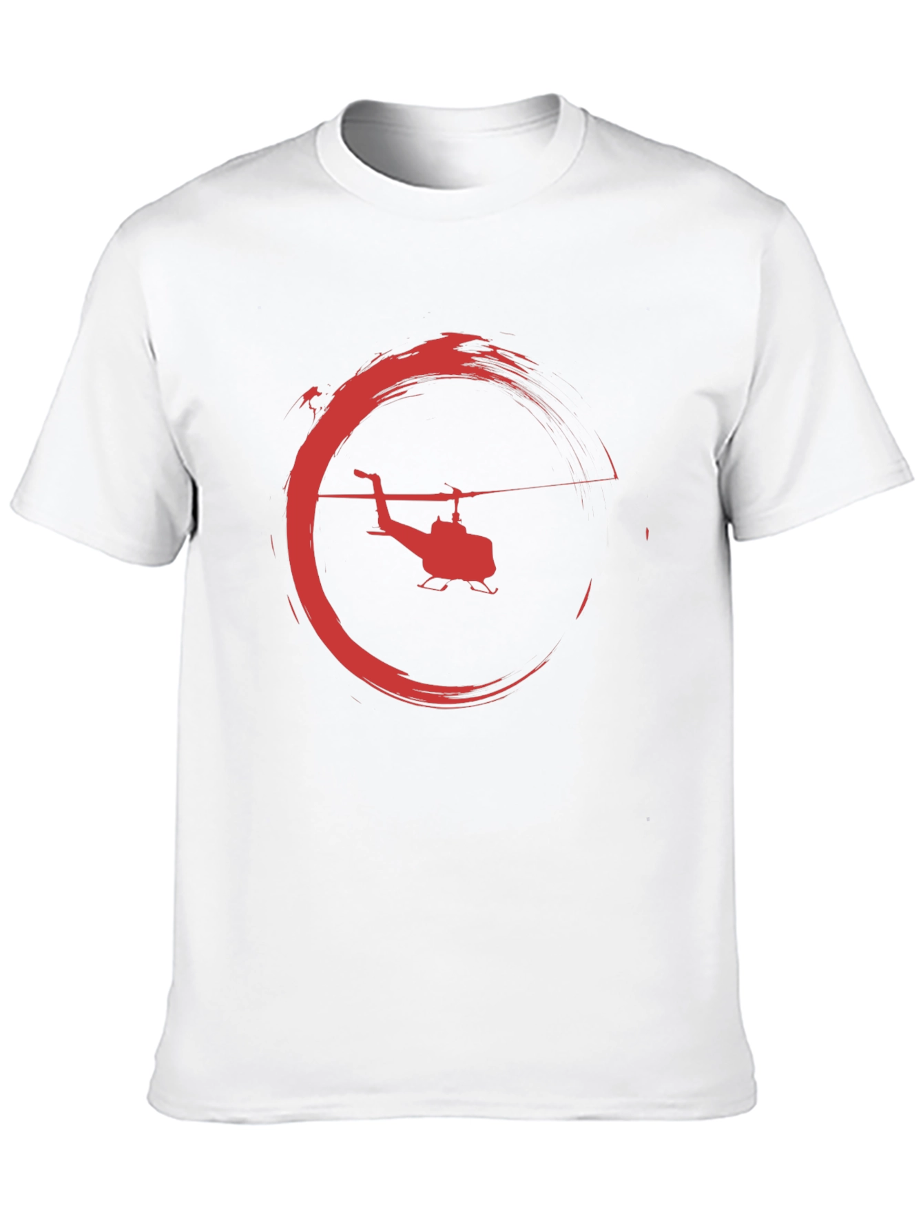 Helicopter Graphic Tee - Black Crew Neck T-Shirt