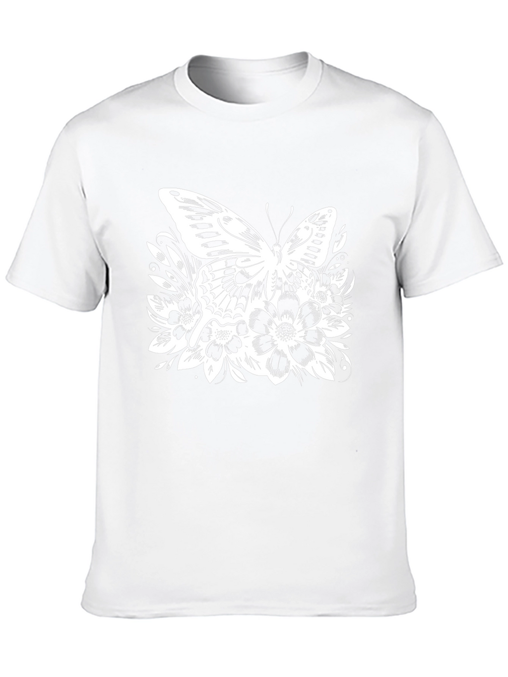 Butterfly Floral Graphic Black T-Shirt