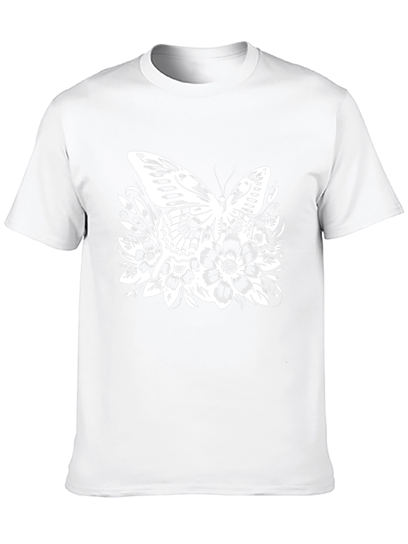 Butterfly Floral Graphic Black T-Shirt