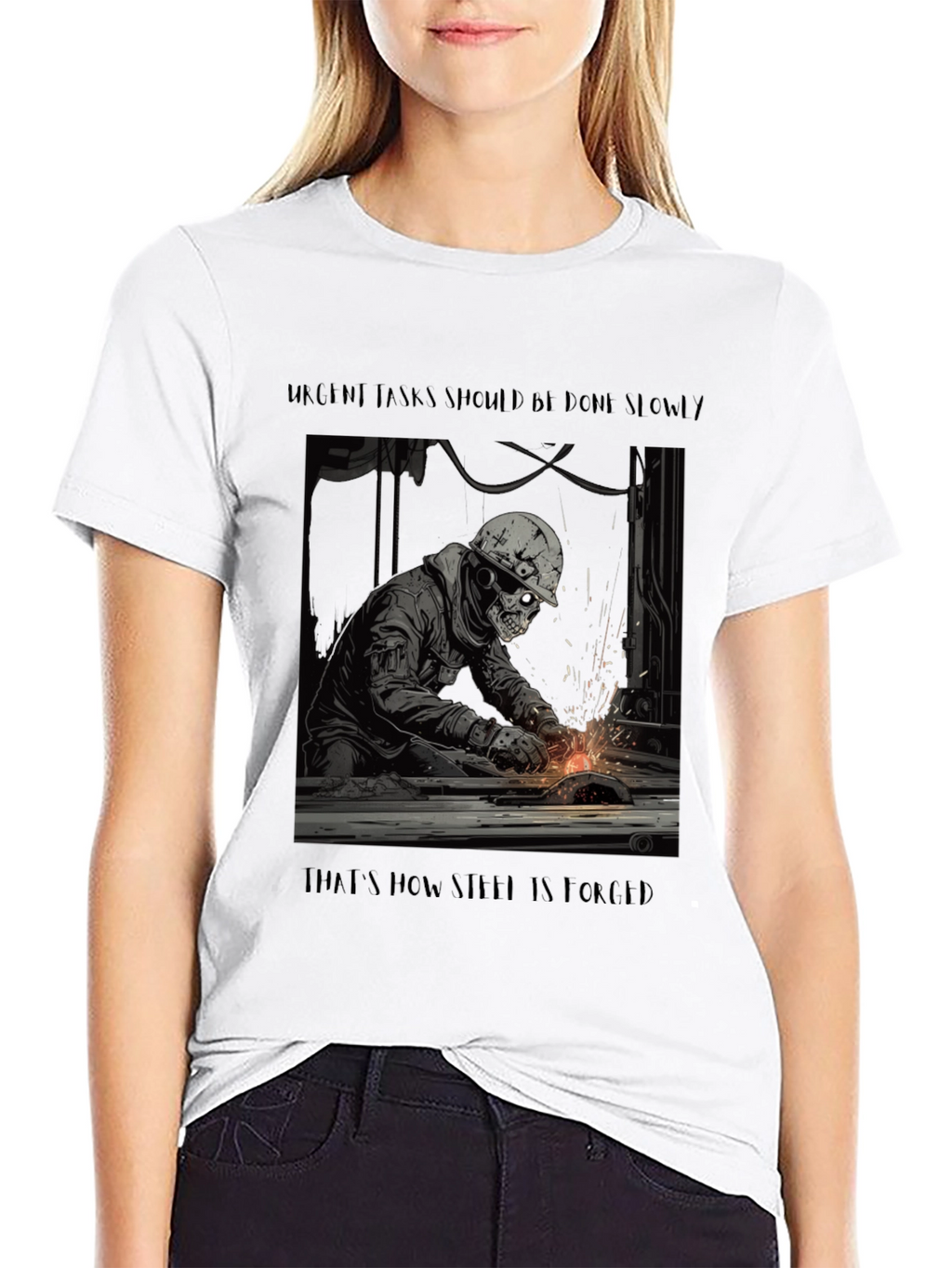 Steel Forged T-Shirt - Urgent Tasks Done Slowly