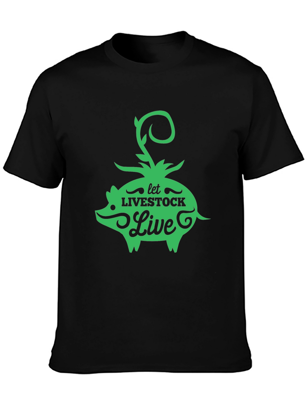 Let Livestock Live Pig Graphic Tee - Black
