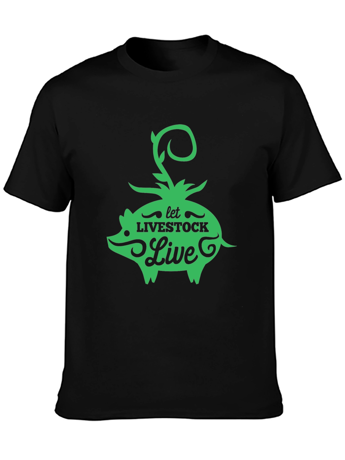 Let Livestock Live Pig Graphic Tee - Black