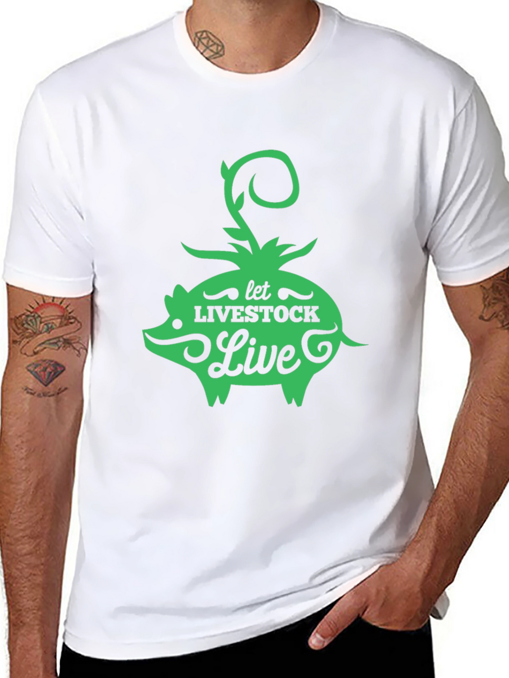 Let Livestock Live Pig Graphic Tee - Black
