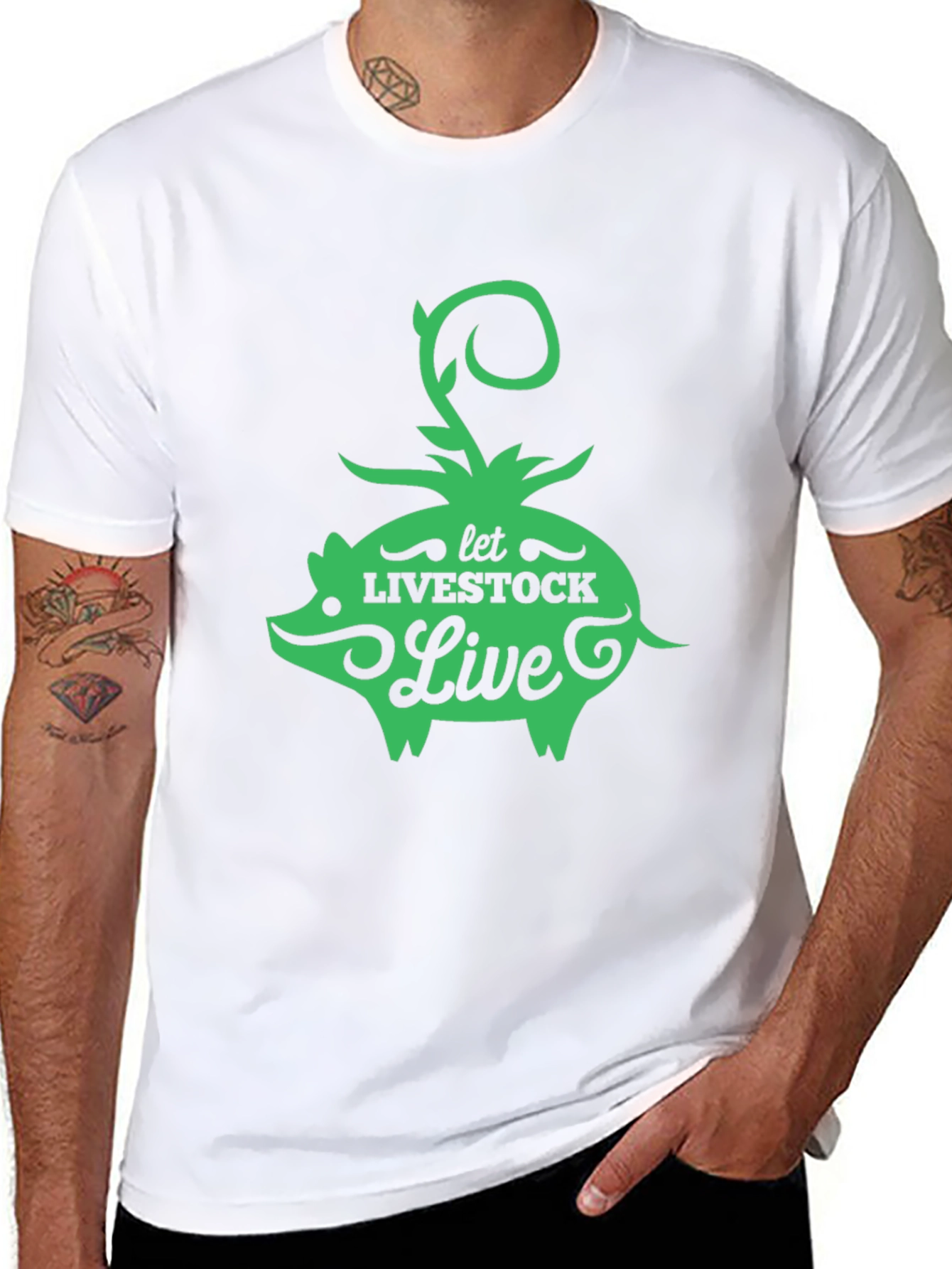 Let Livestock Live Pig Graphic Tee - Black