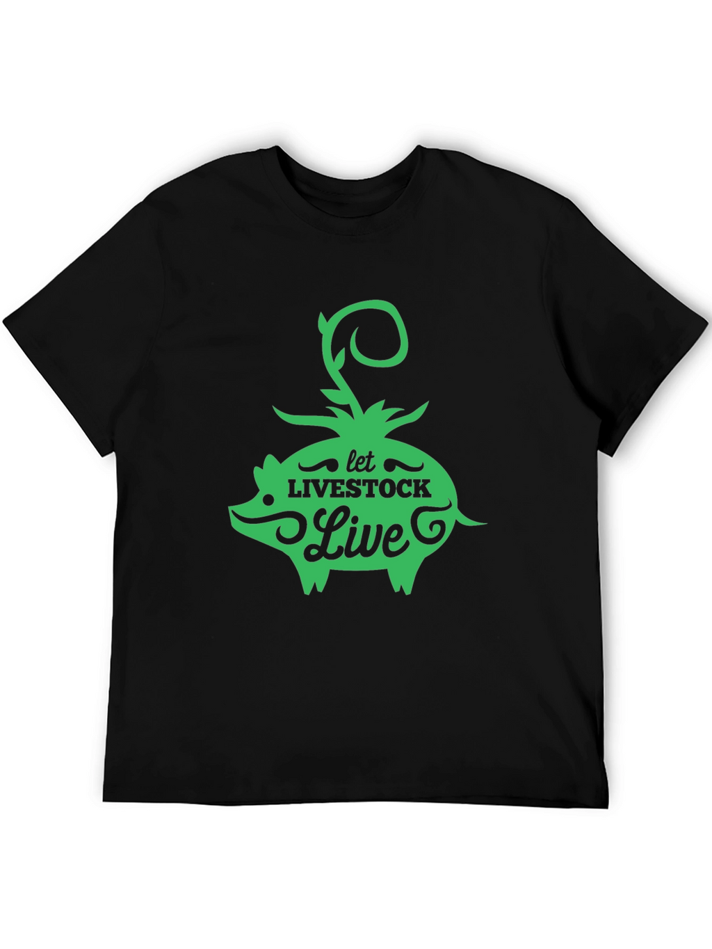 Let Livestock Live Pig Graphic Tee - Black