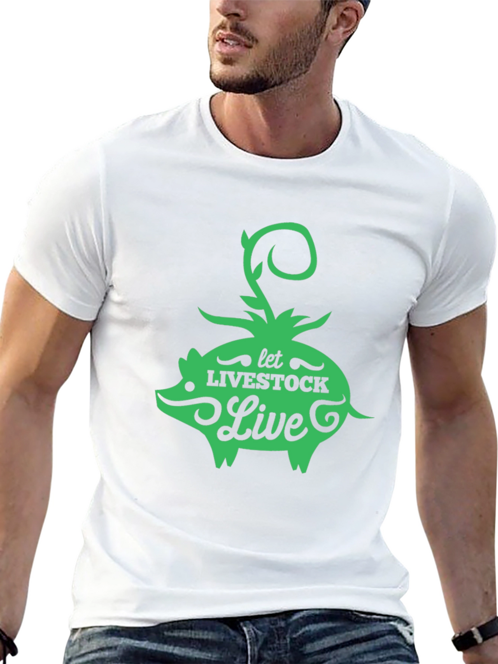 Let Livestock Live Pig Graphic Tee - Black