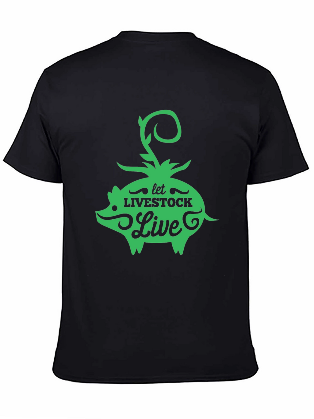 Let Livestock Live Pig Graphic Tee - Black