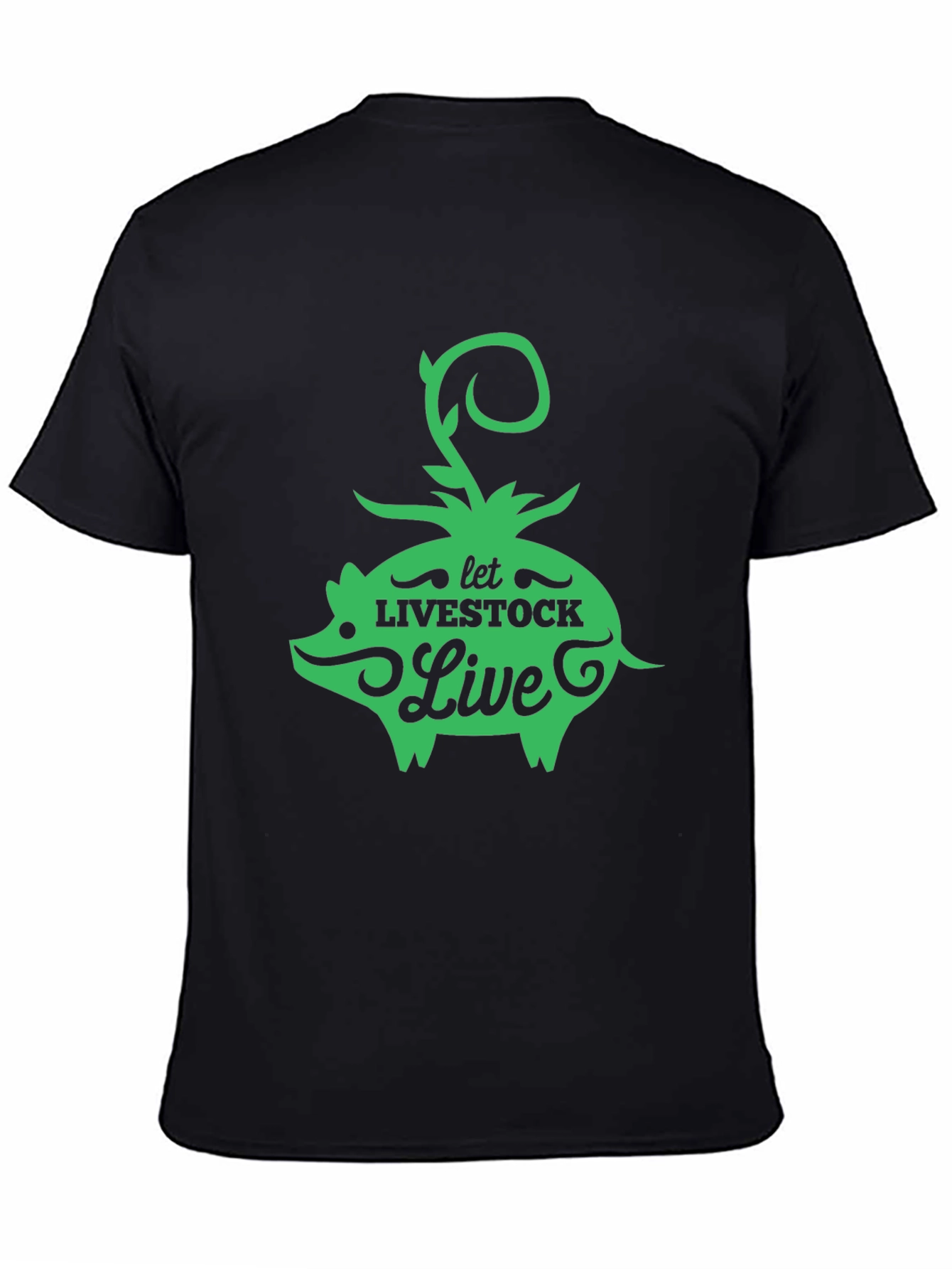 Let Livestock Live Pig Graphic Tee - Black