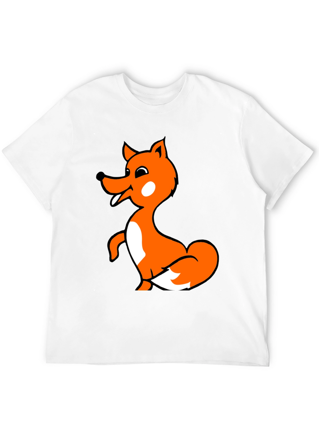 Fun Fox Graphic T-Shirt - Black Cotton Blend
