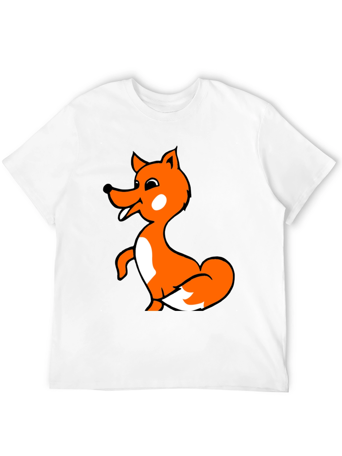 Fun Fox Graphic T-Shirt - Black Cotton Blend