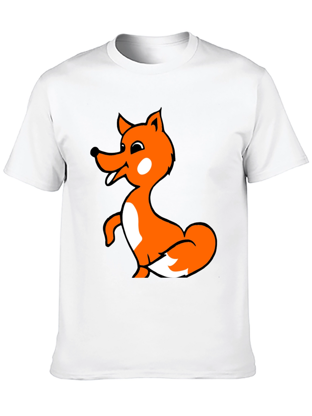 Fun Fox Graphic T-Shirt - Black Cotton Blend