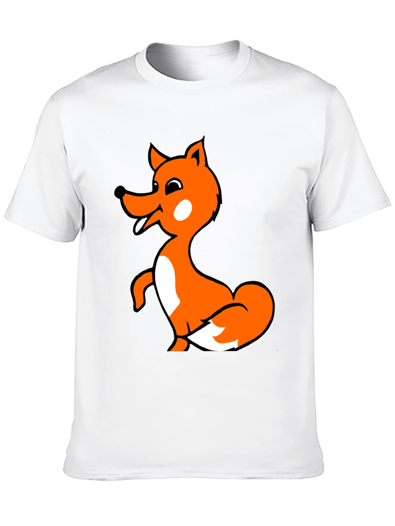 Fun Fox Graphic T-Shirt - Black Cotton Blend
