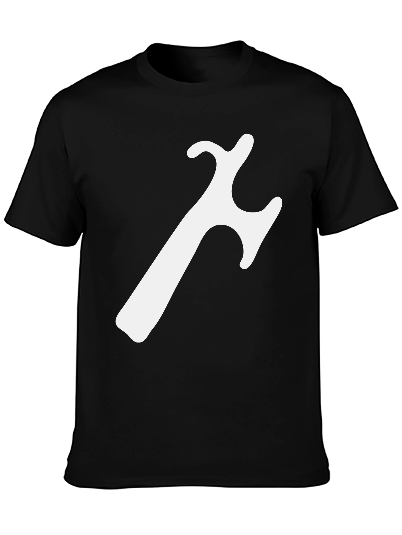 Modern Black T-Shirt with Abstract White Graphic