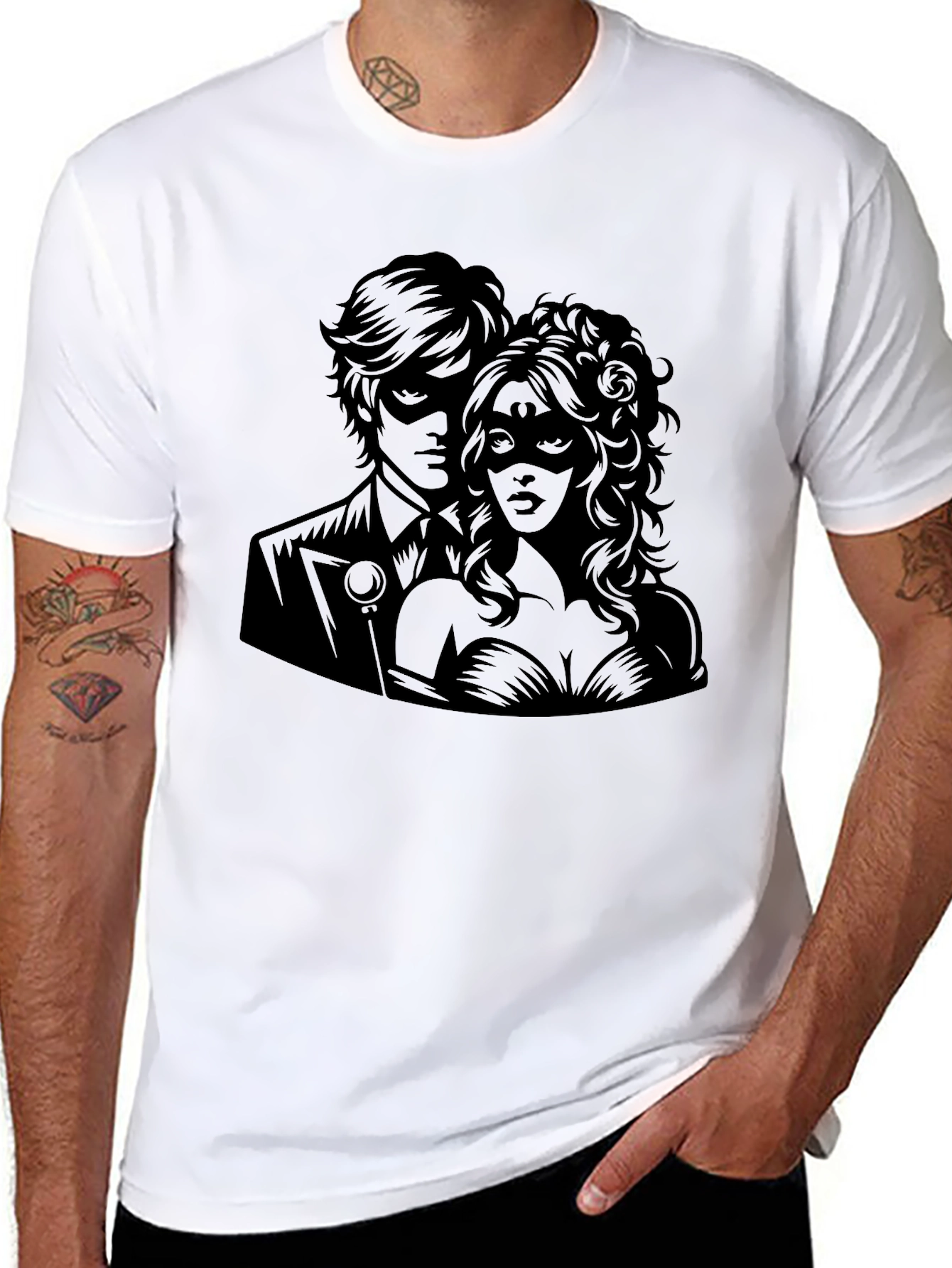 Masquerade Romance Graphic Tee - Premium Comfort