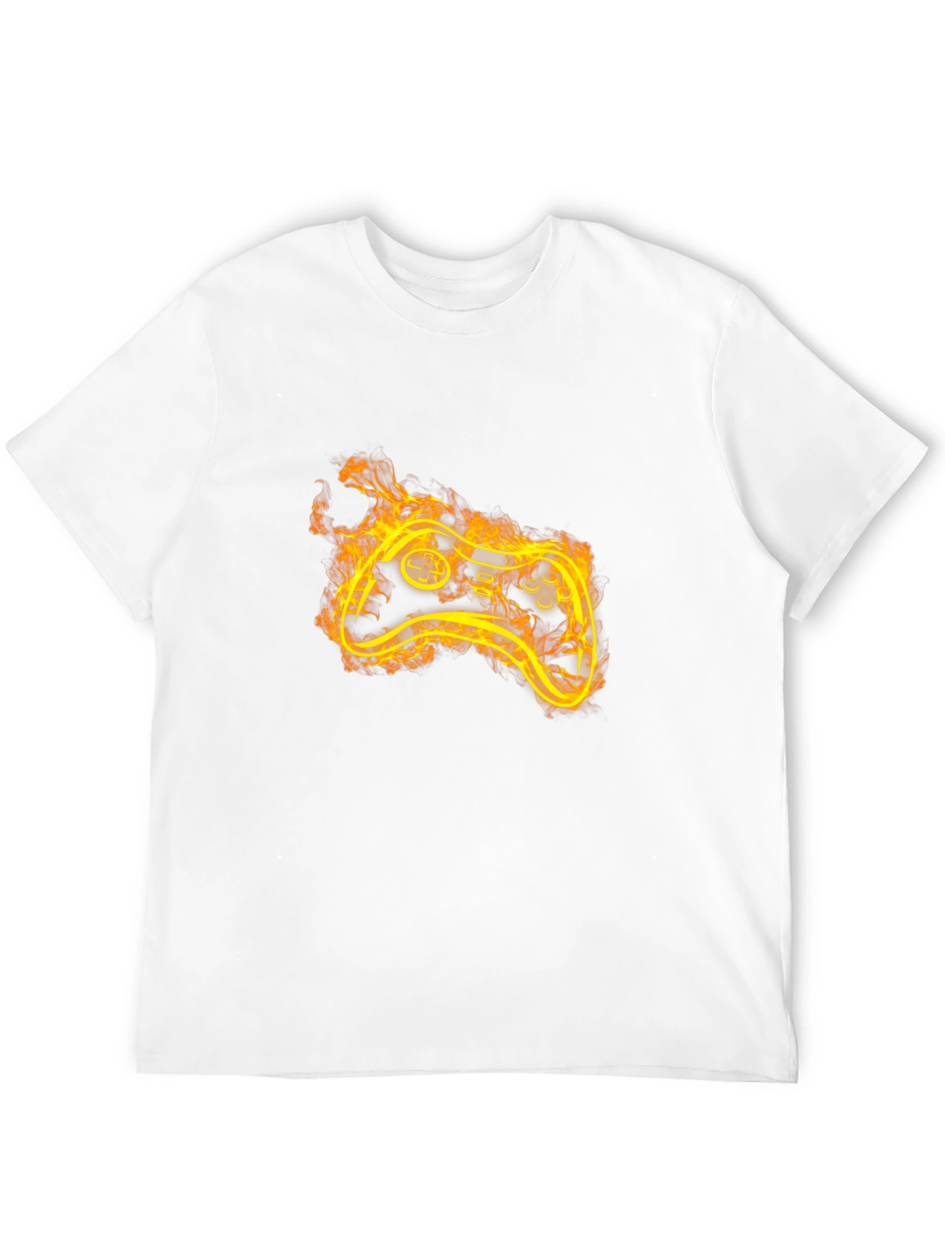 Fiery Game Controller Black T-Shirt