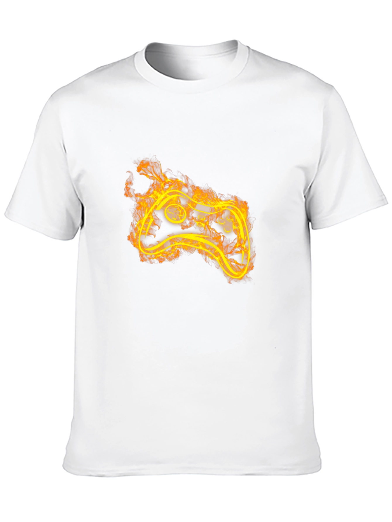 Fiery Game Controller Black T-Shirt