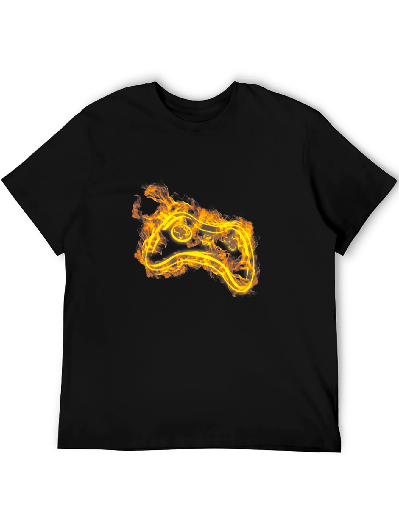 Fiery Game Controller Black T-Shirt