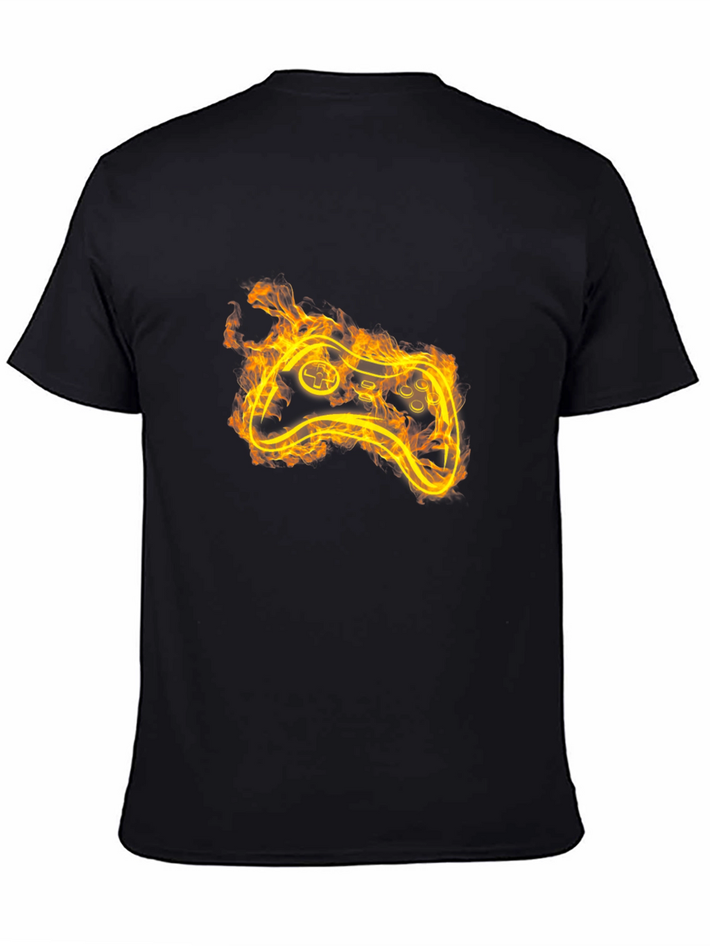 Fiery Game Controller Black T-Shirt
