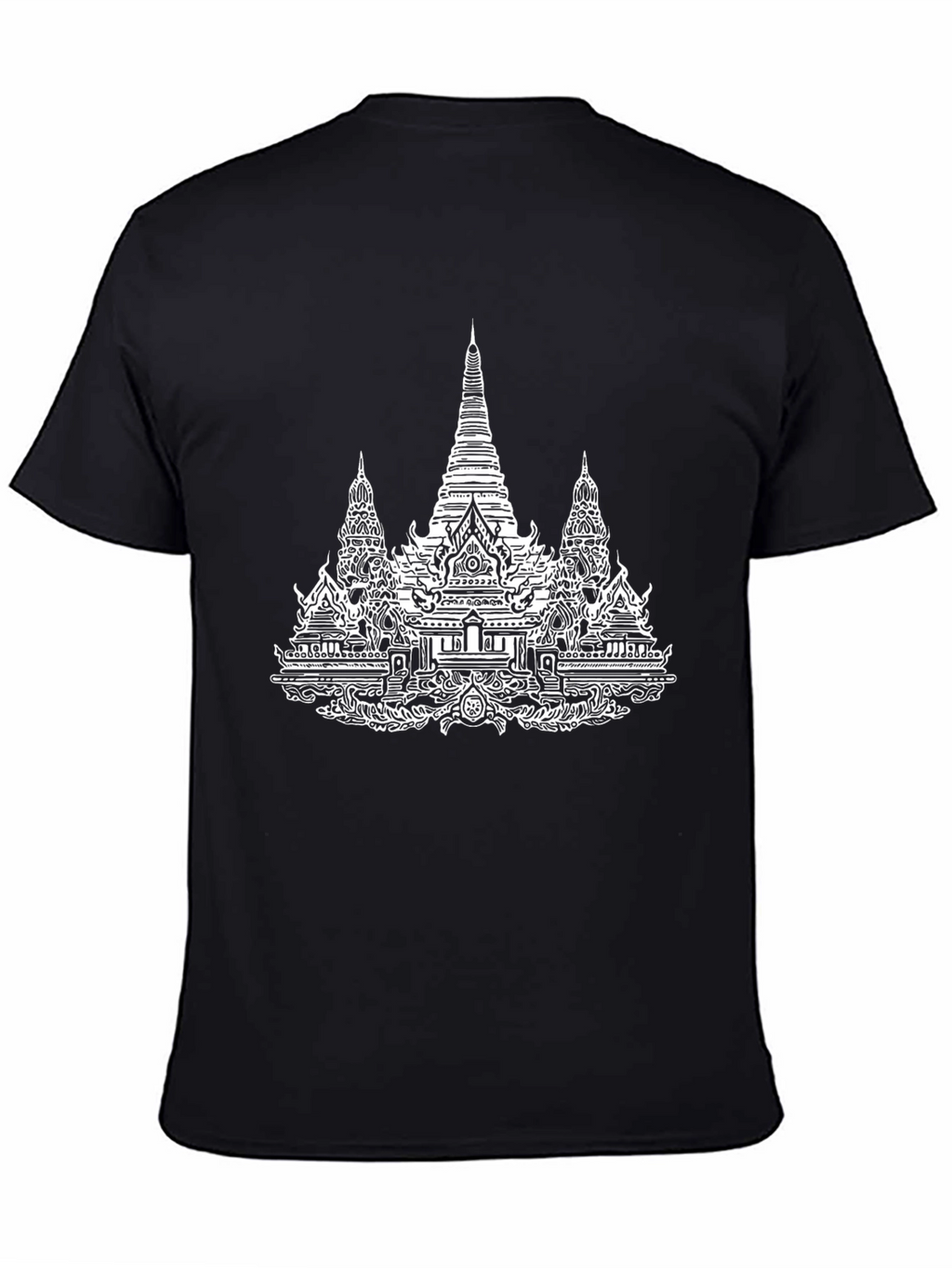 Temple Graphic Tee - Black Cotton T-Shirt