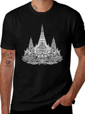 Temple Graphic Tee - Black Cotton T-Shirt