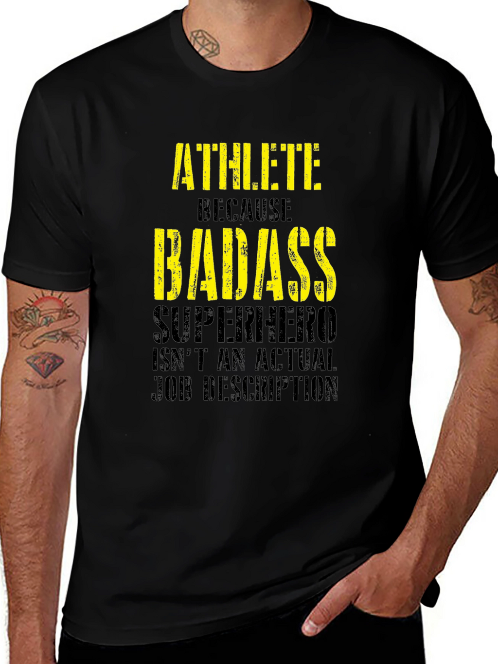 Athlete Badass Graphic Tee - Funny Workout Shirt