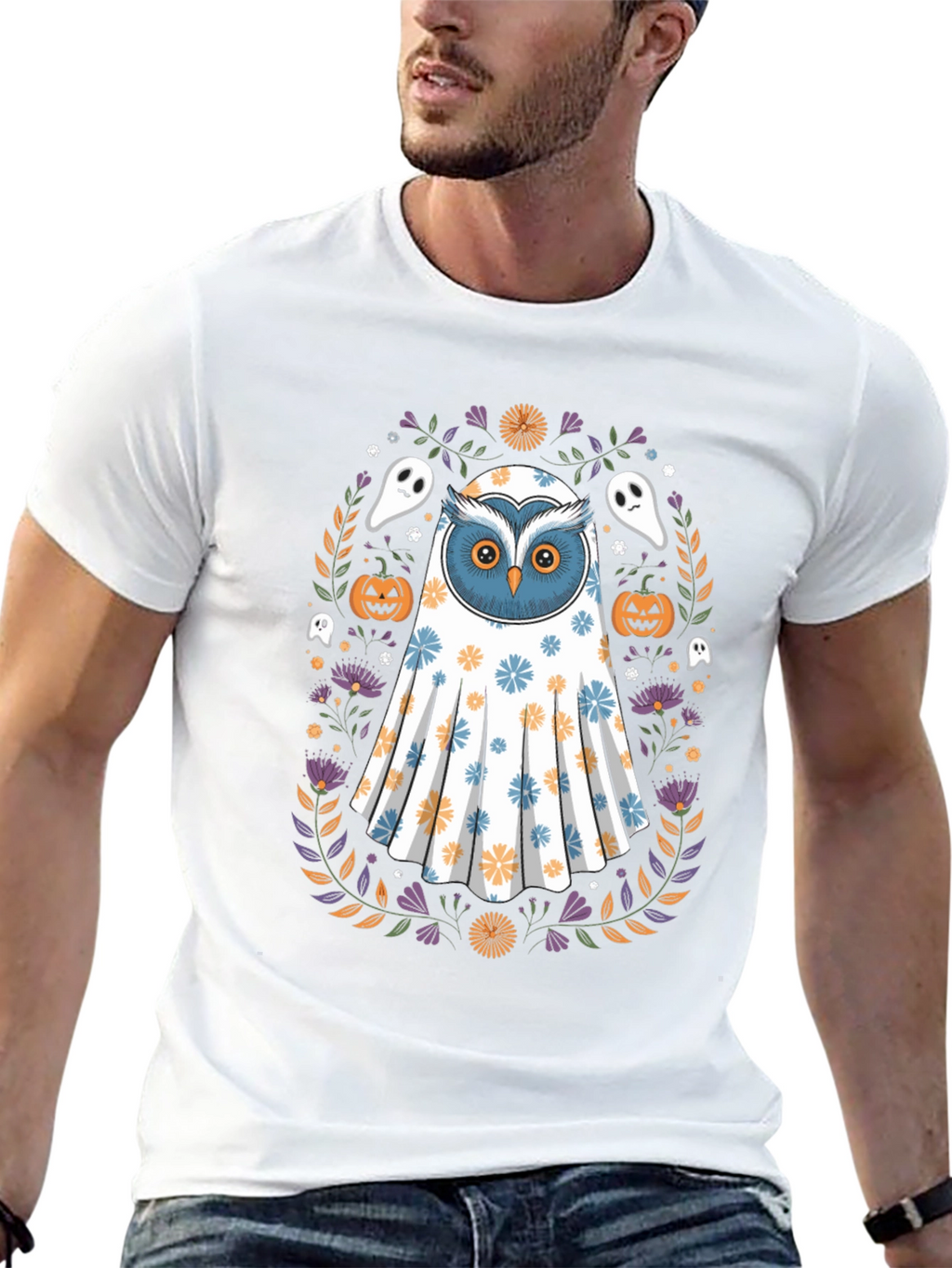 Halloween Owl Ghost T-Shirt