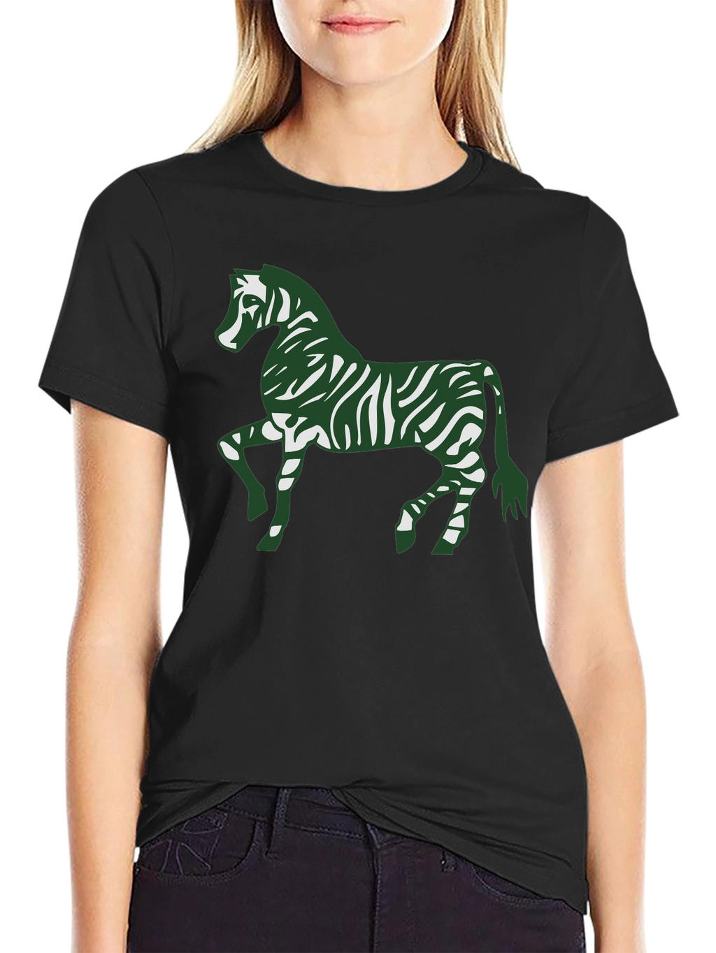 Zebra Print Tee - Stylish Mens Black T-Shirt
