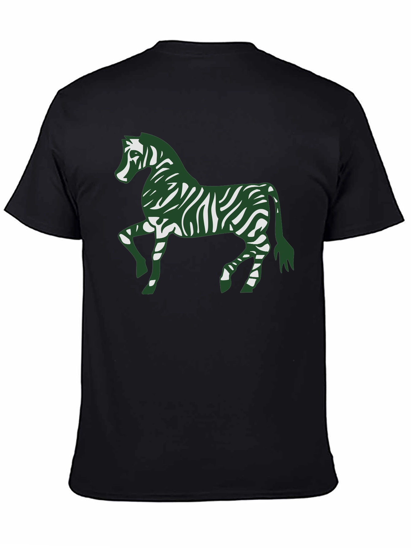 Zebra Print Tee - Stylish Mens Black T-Shirt
