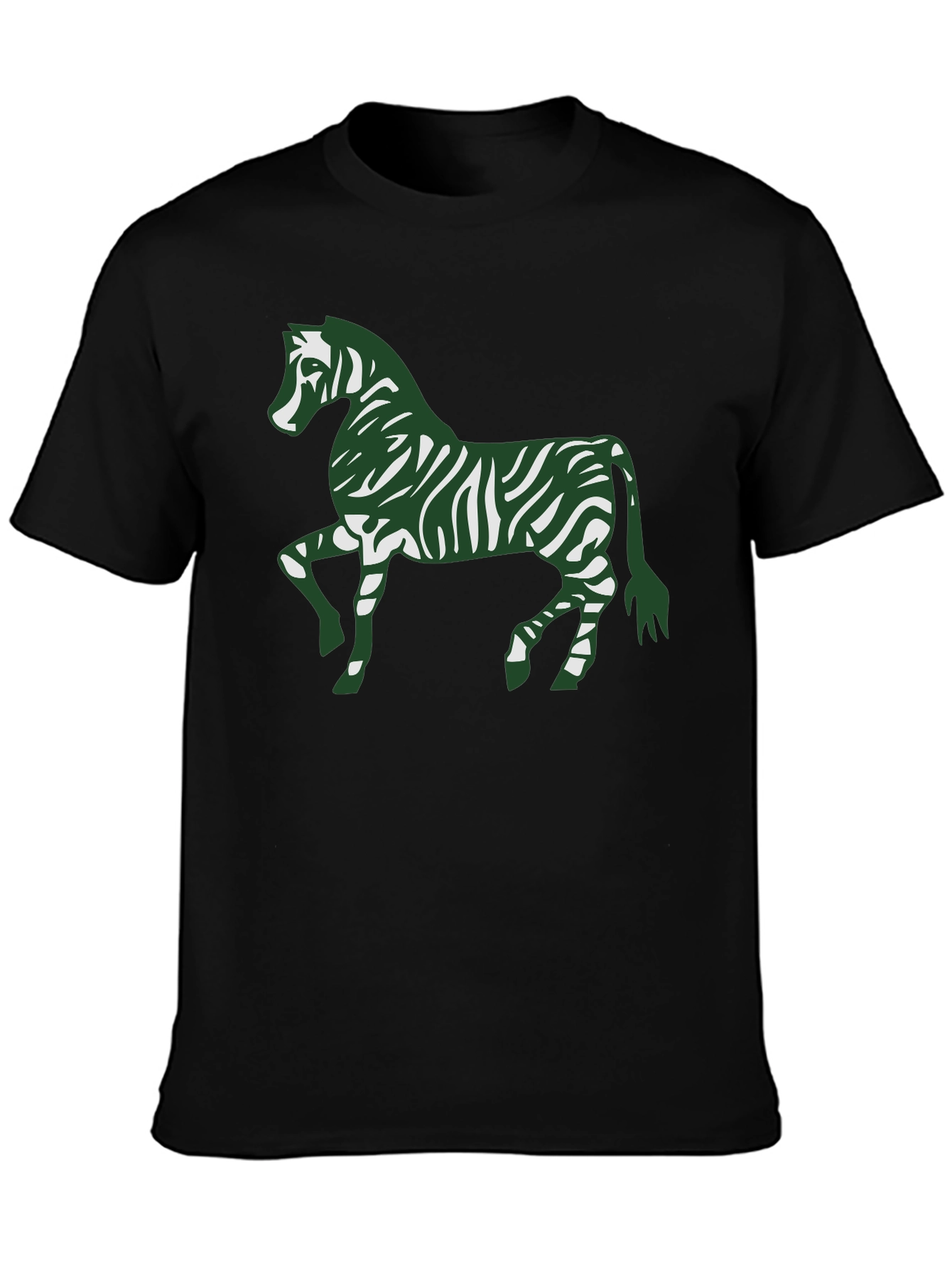 Zebra Print Tee - Stylish Mens Black T-Shirt