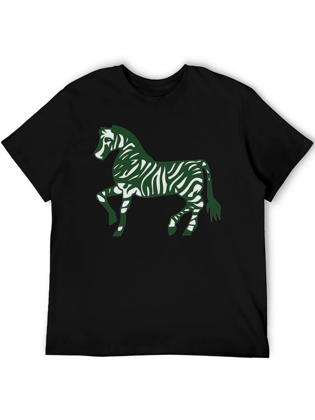 Zebra Print Tee - Stylish Mens Black T-Shirt