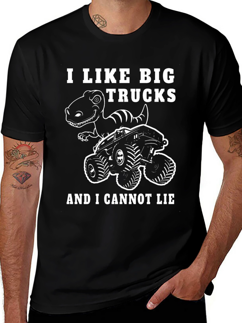 I Like Big Trucks Dinosaur Graphic T-Shirt