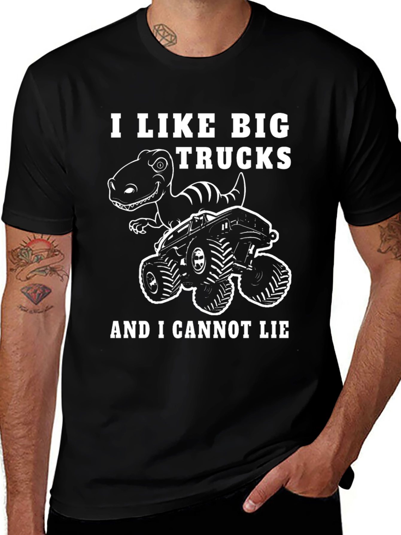 I Like Big Trucks Dinosaur Graphic T-Shirt