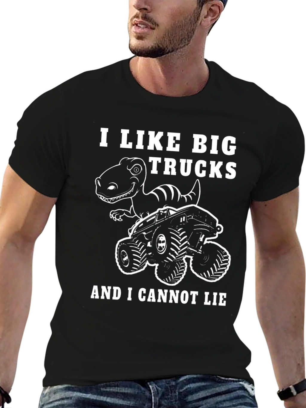 I Like Big Trucks Dinosaur Graphic T-Shirt