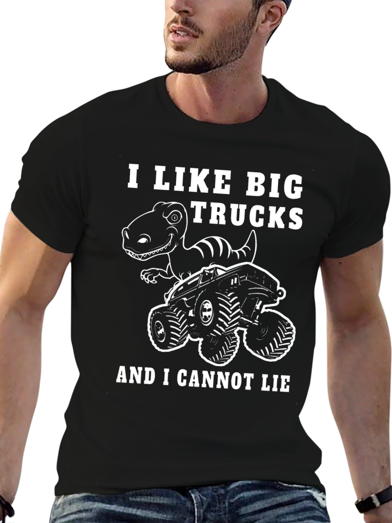 I Like Big Trucks Dinosaur Graphic T-Shirt