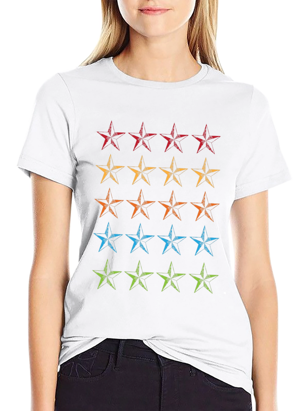Retro Star T-Shirt - Black Cotton Tee